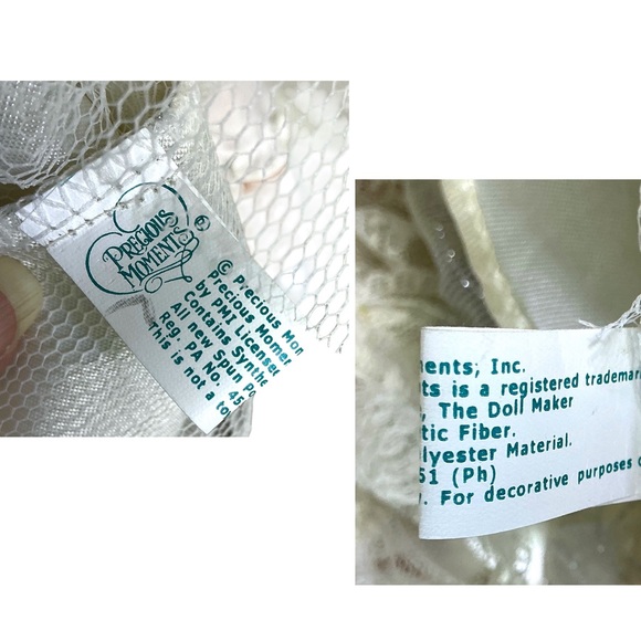 Precious Moments Bride Princess Doll Wedding Blonde Hair w Stand 13 in Vintage - Picture 9 of 16